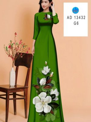 Vải Áo Dài Hoa In 3D AD 13432 34
